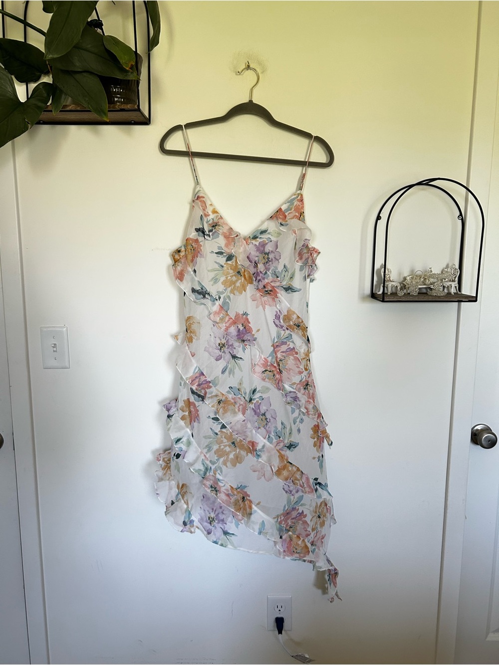 Abercrombie & Fitch Floral Print Spaghetti Strap Asymmetrical Dress‎ Size XLT